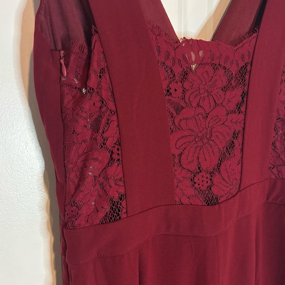 NWT Lulus Kiska Burgundy Lace Back Sleeveless Wide Leg Jumpsuit S - Picture 7 of 10